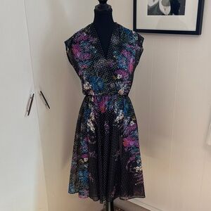 Floral Sheer Black Dress